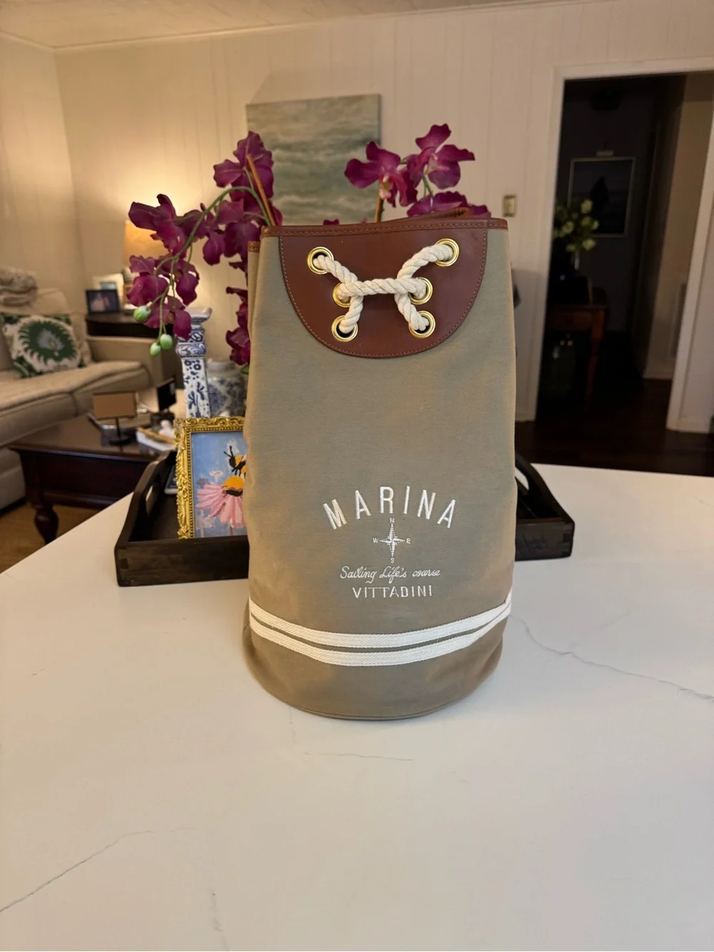 🤎🤍 VITTADINI CANVAS BACKPACK  BAG! 🤎🤍